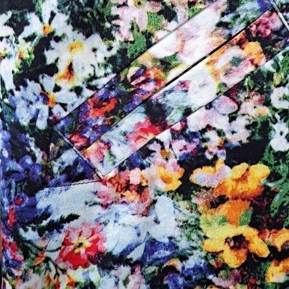 Andrea Jovine Women's Size 8 A Line Floral Mini Skirt Lined Cotton Spandex NEW - Picture 4 of 8